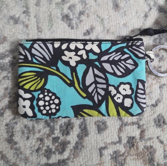 Vera Bradley Coin Purse Key Ring Island Bloom Print - Picture 2 of 5